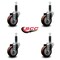 Service Caster 3.5'' Maroon Poly Wheel Swivel 1'' Expanding Stem Caster Set, 4PK SCC-EX20S3514-PPUB-MRN-1-4 - alternate 4